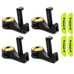 4-Pack Car Headrest Hidden Hook with Lock, 360° Rotation‎ Headrest